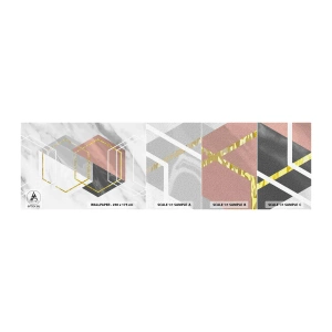 Mostră tapet autocolant Deluxe Sticker - Compoziția lanțului - Abstracția, Bucată, Hexagon - 100x30 cm