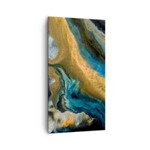Tablou pe pânză - Albastru - galben - influență reciprocă - 55x100 cm