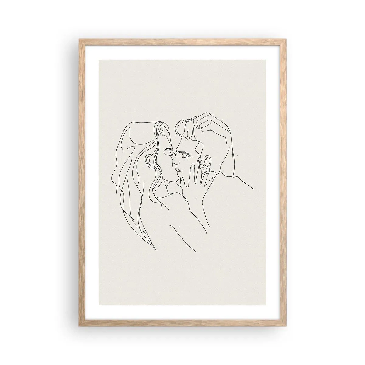 Poster în ramă de stejar deschis - Încurcați în sentimente - 50x70 cm