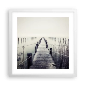 Poster în ramă albă - Scufundă-te în pace - 40x40 cm