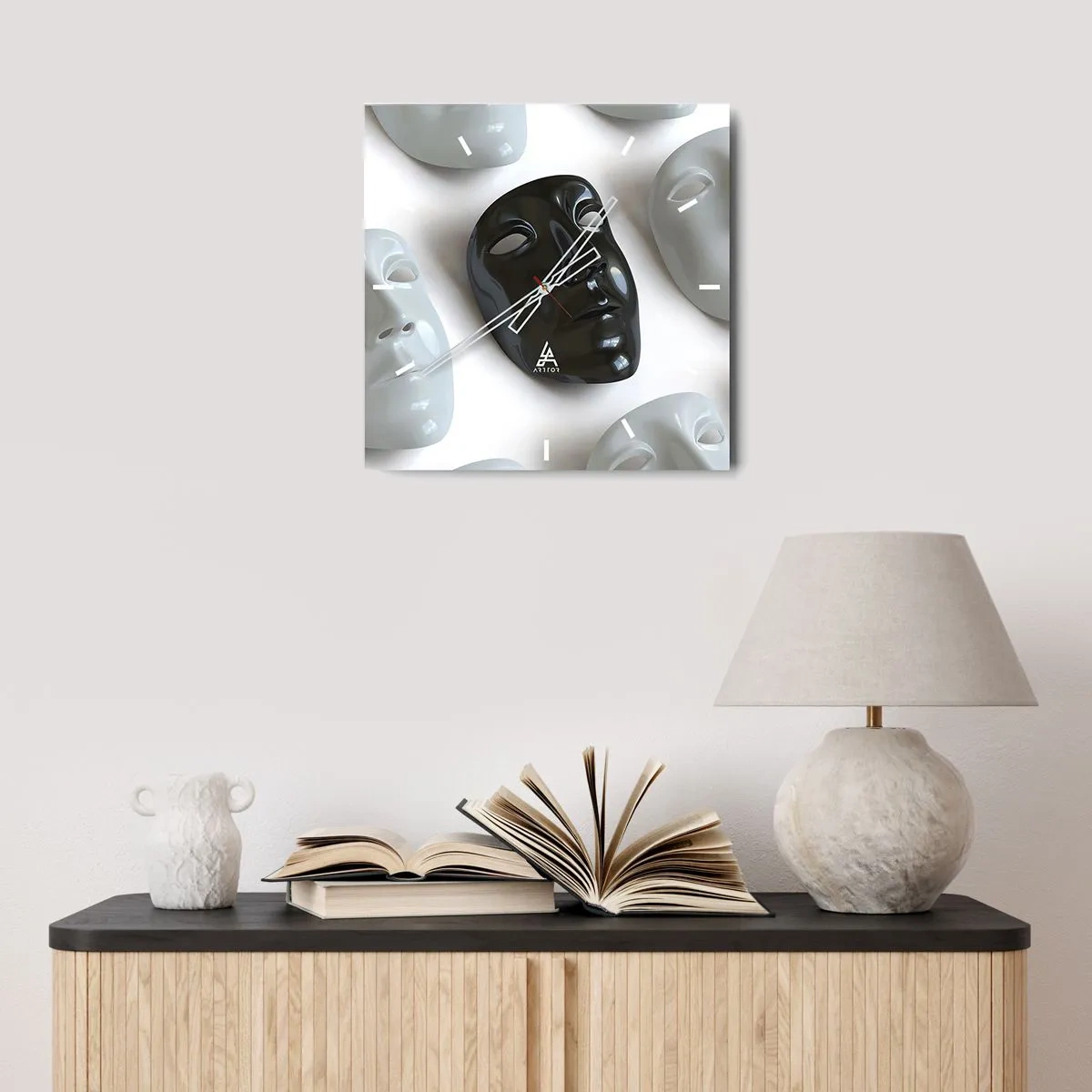 Ceas de perete - Ceas pe sticlă - Cum să ieșiți în evidență? - 40x40 cm