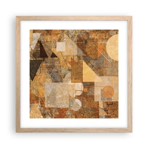 Poster în ramă de stejar deschis - Studiu cubist de bronz - 40x40 cm