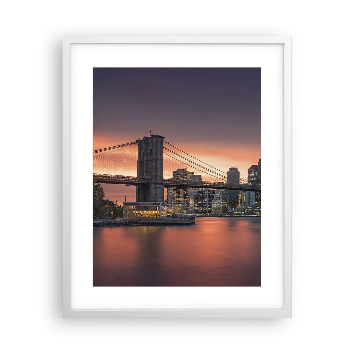 Poster în ramă albă - Scufundate în tăcerea liliachie - 40x50 cm