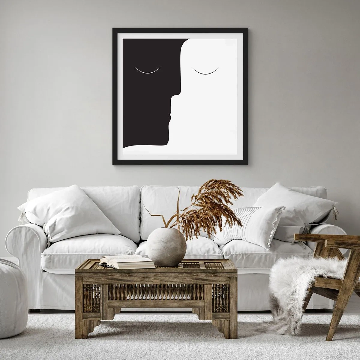 Poster în ramă neagră - Unitatea contrariilor - 30x30 cm