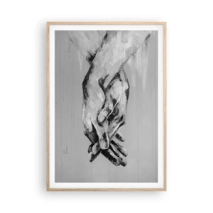 Poster în ramă de stejar deschis - Începutul... - 70x100 cm