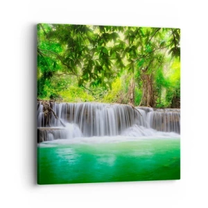 Tablou pe pânză - Cascada verde - 40x40 cm