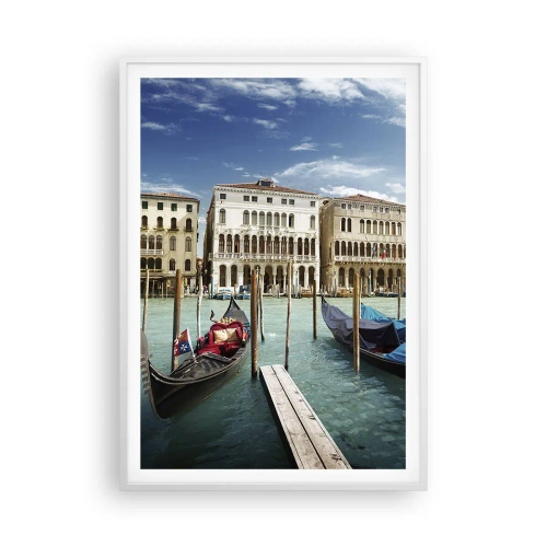 Poster în ramă albă - Palate în albastru - 70x100 cm