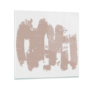 Tablou pe sticlă - Abstracție în roz moale - 40x40 cm