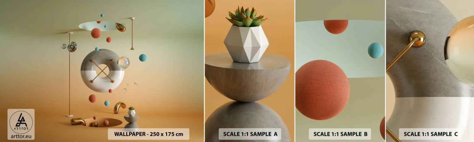 Mostră tapet autocolant Deluxe Sticker - Orice se poate întâmpla - Abstracția, Suprarealism, 3D - 100x30 cm