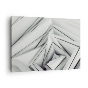 Tablou pe pânză Canvas - O compoziție abstractă de forme geometrice în nuanțe de gri. - 70x50cm - Muguri cu unghiuri ascuțite - Decorațiune modernă pentru perete pentru living și dormitor ARTTOR