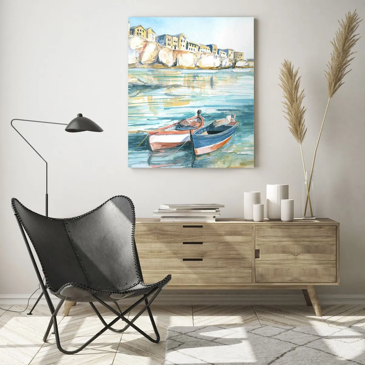 Tablou pe sticlă - Peisaj în azur - 50x70 cm