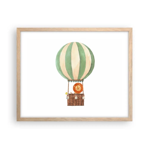 Poster în ramă de stejar deschis - Călătoriile lui Leon - 50x40 cm