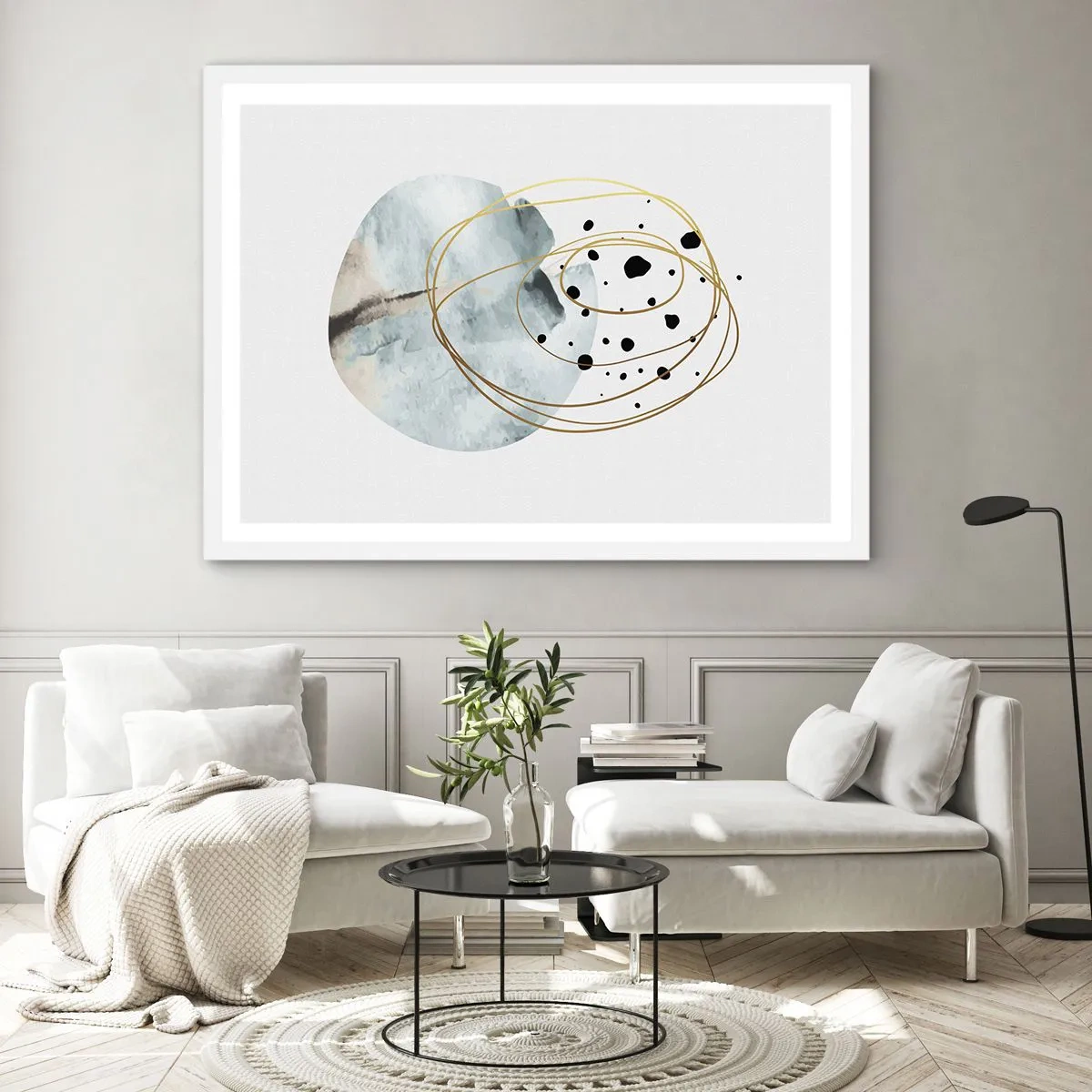 Poster în ramă albă - În îmbrățișarea spațiului - 50x40 cm