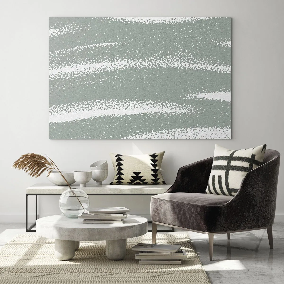 Tablou pe sticlă - Abstracție în stil de iarnă - 120x80 cm