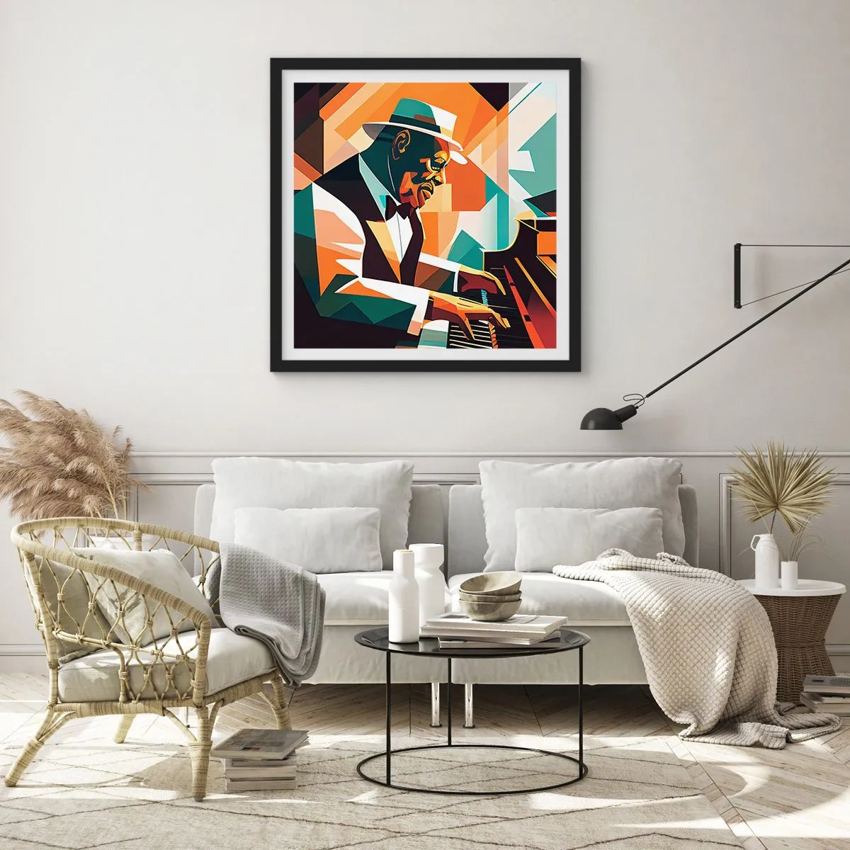 Poster în ramă neagră - Numai jazz - 30x30 cm