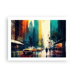 Poster - New York - aici și ploaia este colorată - 70x50 cm