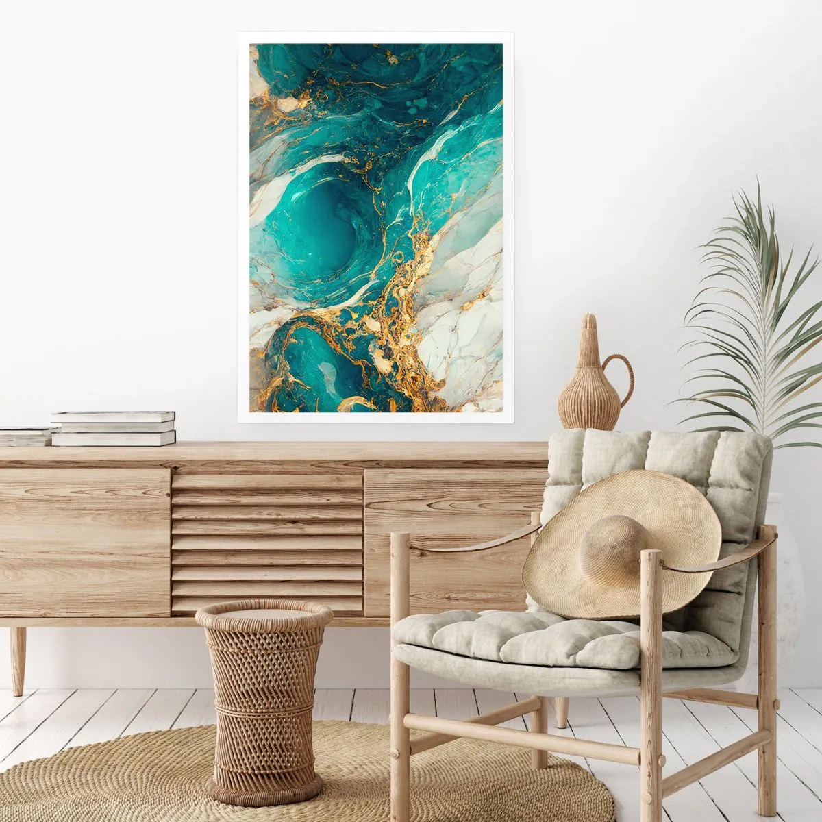 Poster - Compoziție cu vene aurii - 70x100 cm