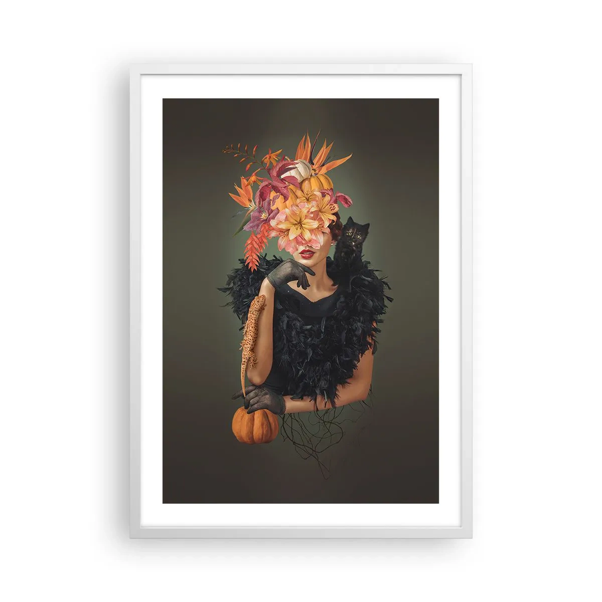 Poster în ramă albă - Magia vrăjitoarei - 50x70 cm