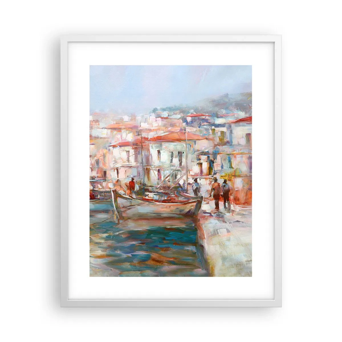 Poster în ramă albă - Vacanță pastelată - 40x50 cm