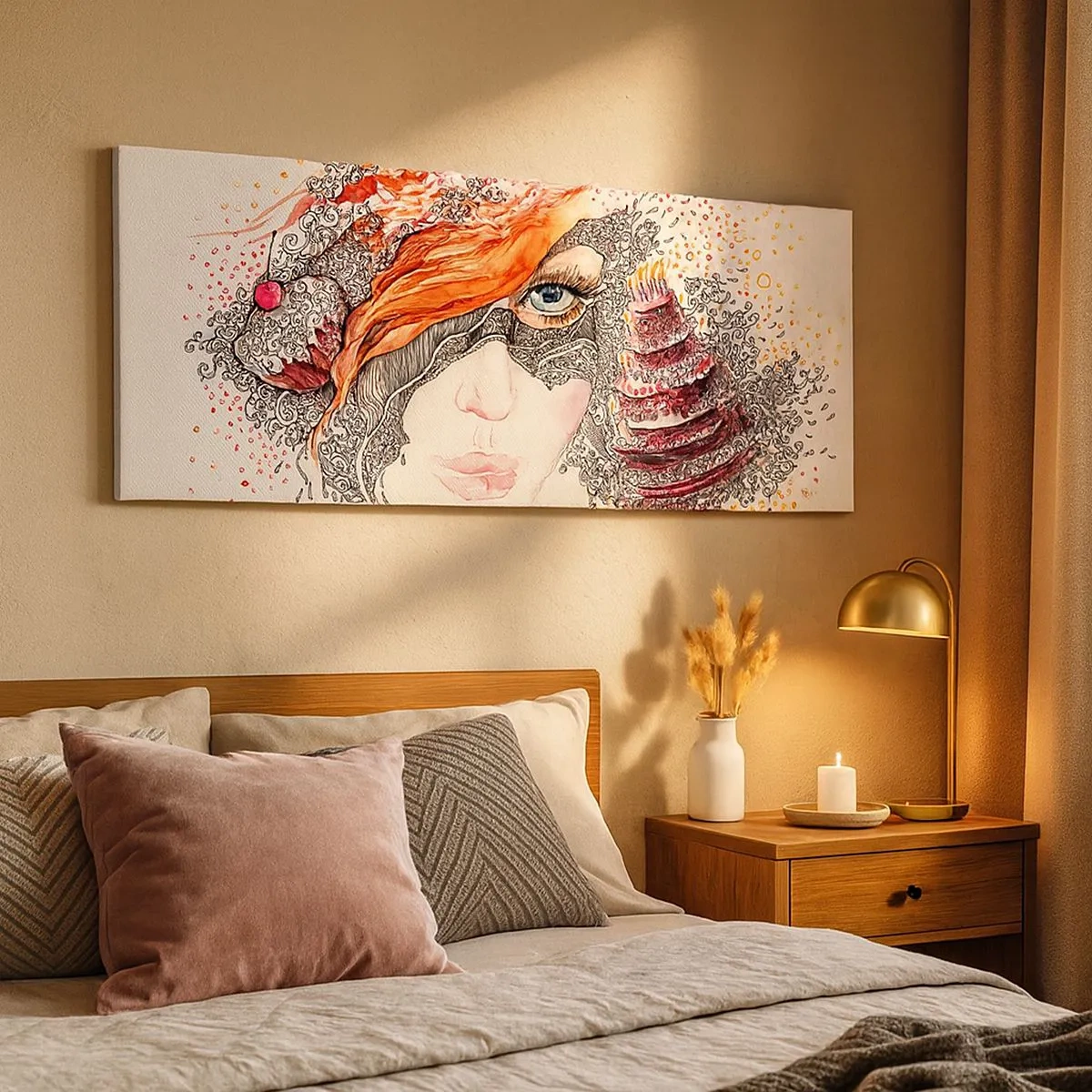 Tablou pe pânză - Cu ea fiecare zi e o sărbătoare - 100x40 cm