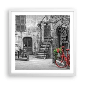 Poster în ramă albă - Alee din Toscana - 50x50 cm