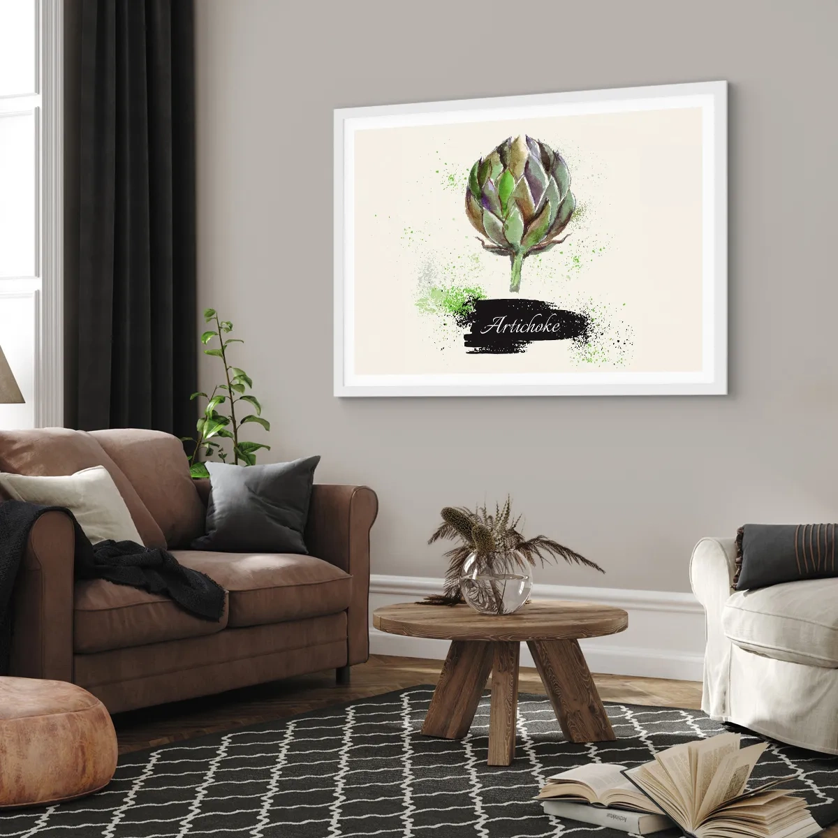 Poster în ramă albă - Trăiască legumele! - 100x70 cm