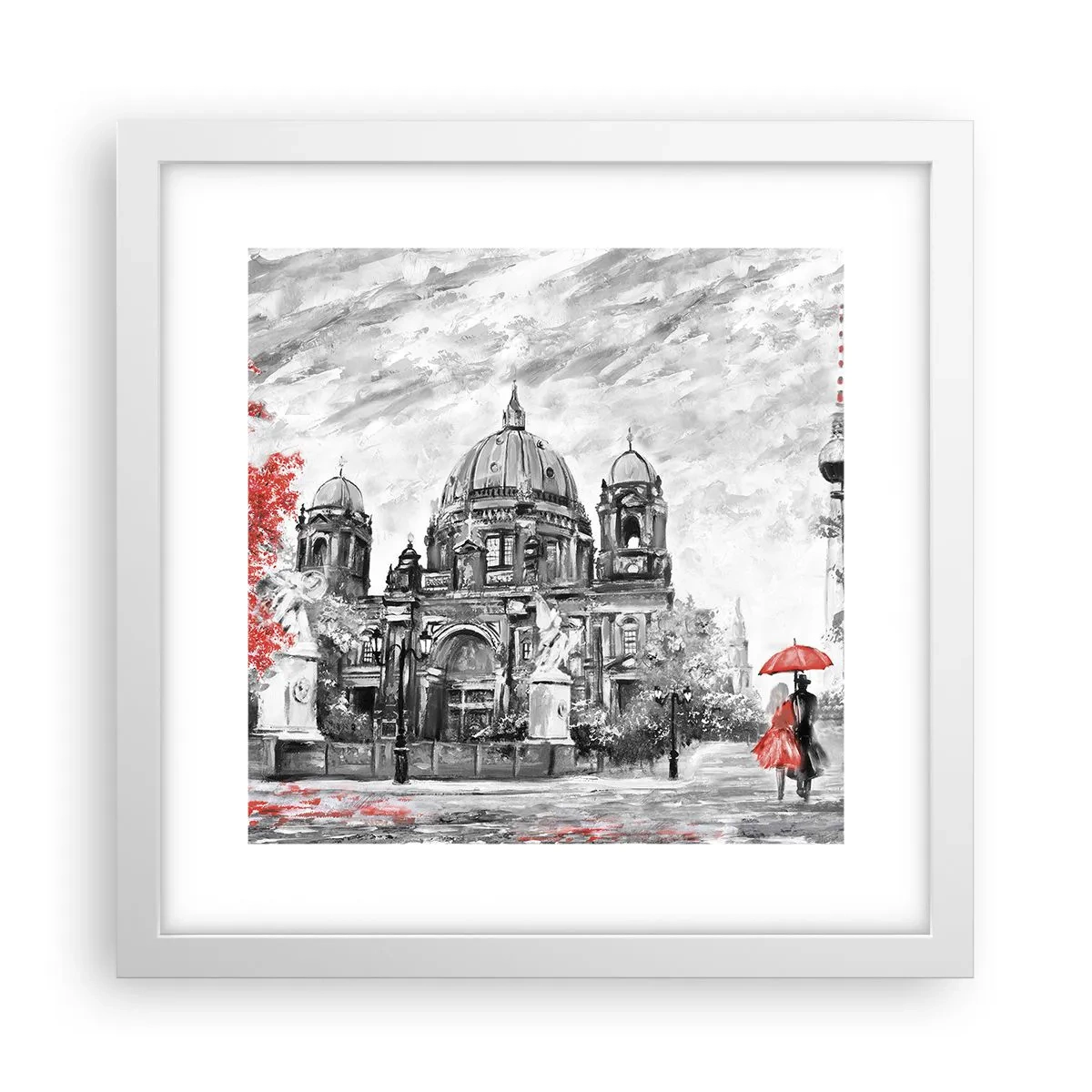 Poster în ramă albă - Reuniune în Berlin - 30x30 cm