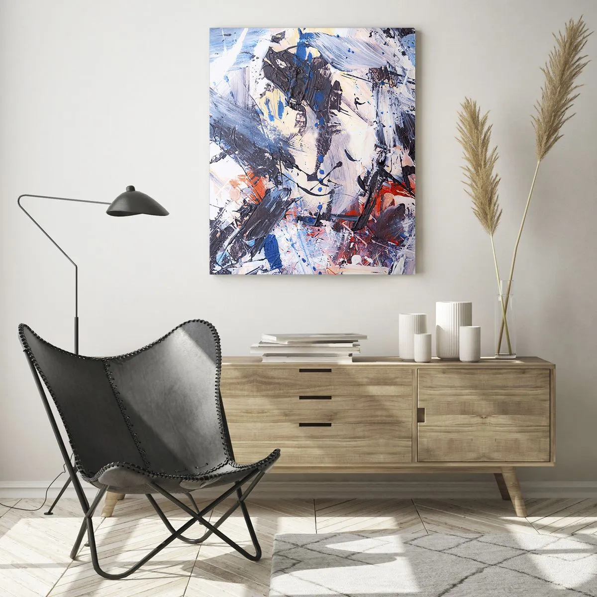 Tablou pe sticlă - Dansul nebun al abstracției - 50x70 cm