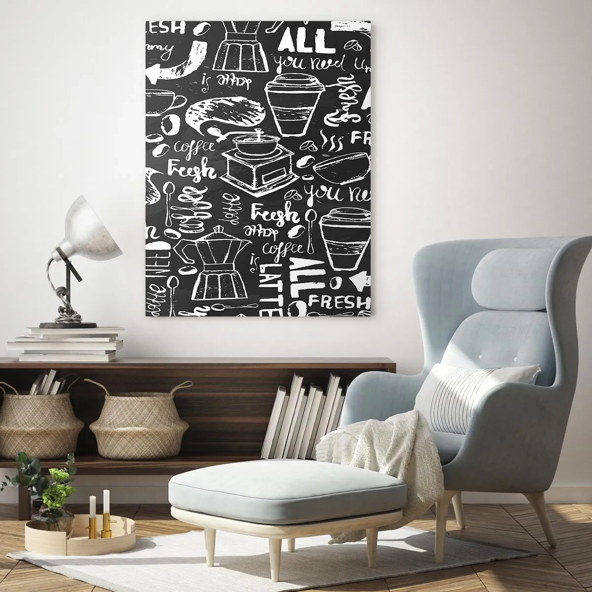 Tablou pe sticlă - All you need is… - 50x70 cm