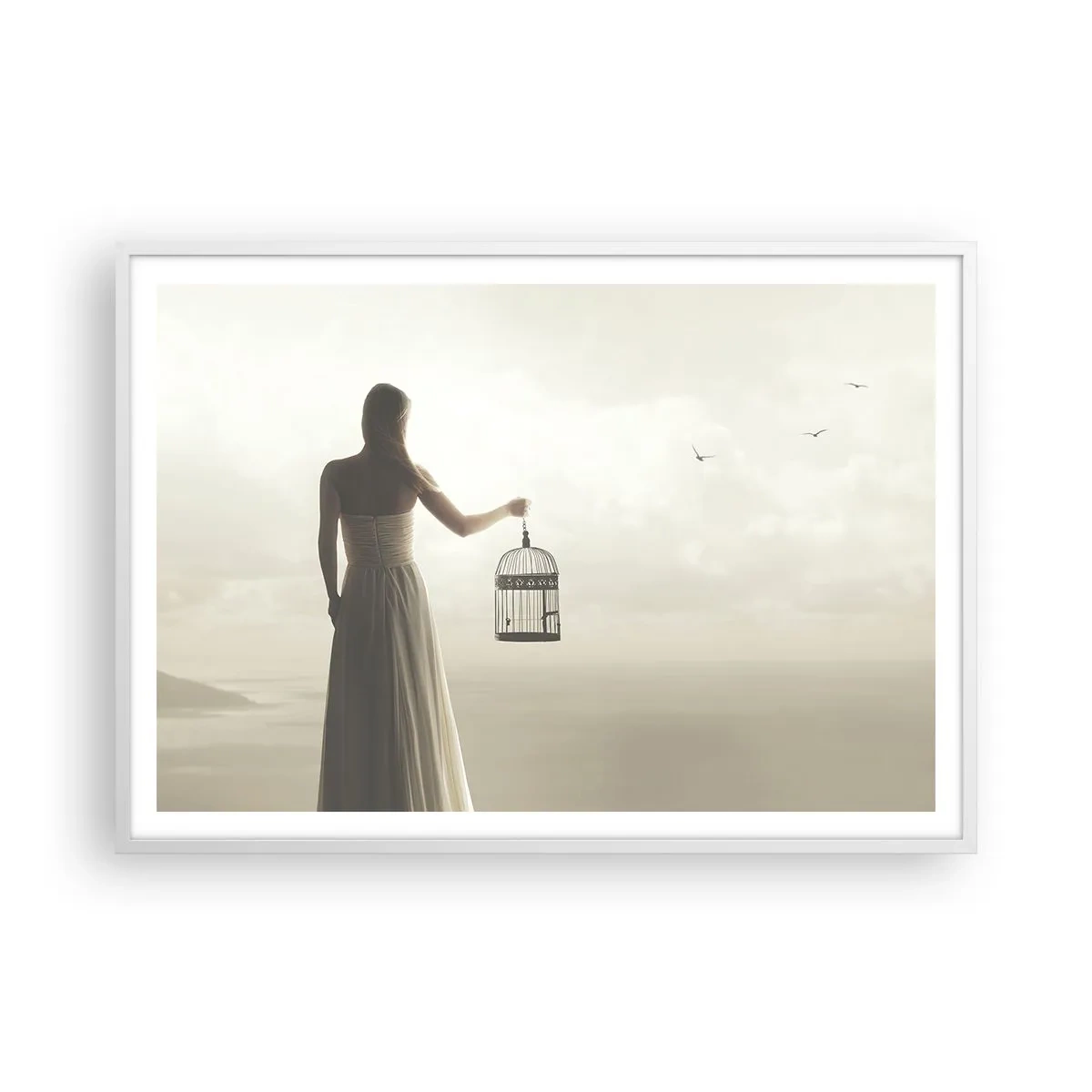 Poster în ramă albă - Fii liberă - 100x70 cm