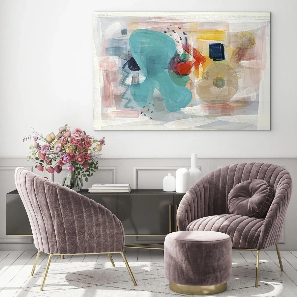 Tablou pe sticlă - Joc plin de culoare - 100x70 cm