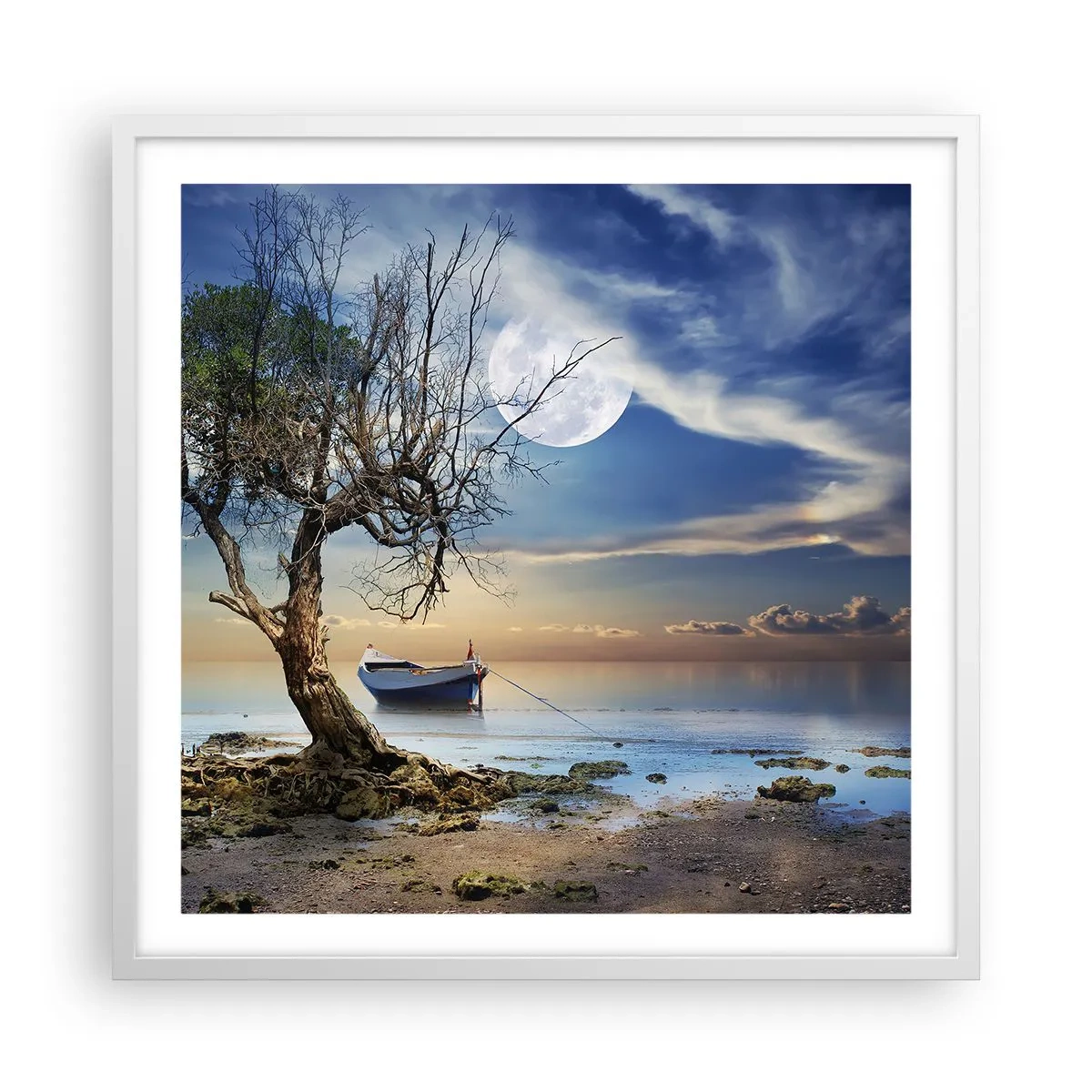 Poster în ramă albă - Este acesta sfârșitul sau începutul? - 60x60 cm