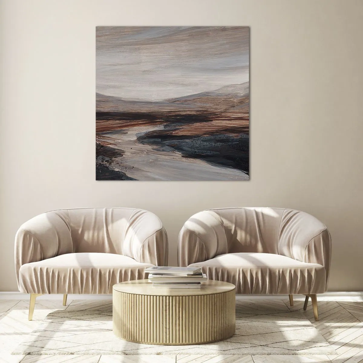 Tablou pe sticlă - Valea liniștită - 60x60 cm