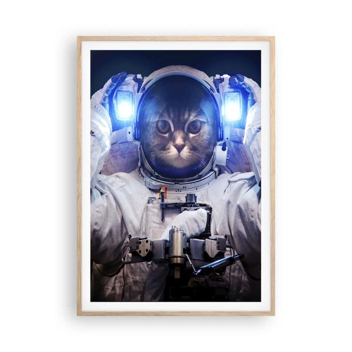 Poster în ramă de stejar deschis - Houston, aveți o problemă - 70x100 cm