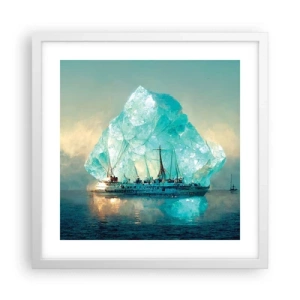 Poster în ramă albă - Diamant arctic - 40x40 cm