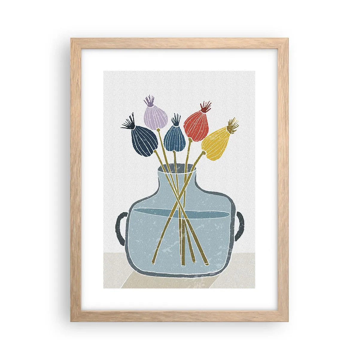 Poster în ramă de stejar deschis - Paparune sau maci? - 30x40 cm