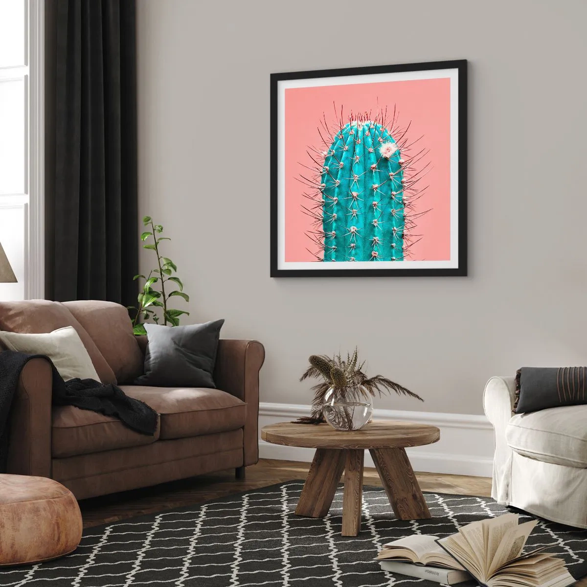 Poster în ramă neagră - Doar privește - 60x60 cm