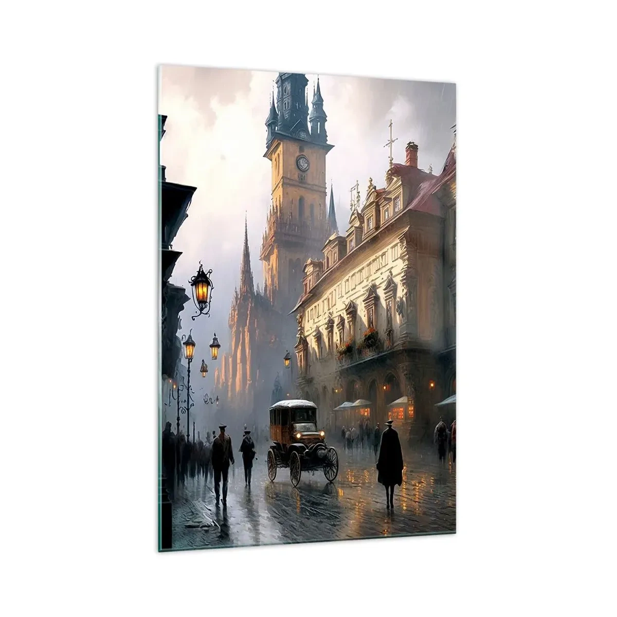 Tablou pe sticlă - Magia unei seri la Praga - 70x100 cm
