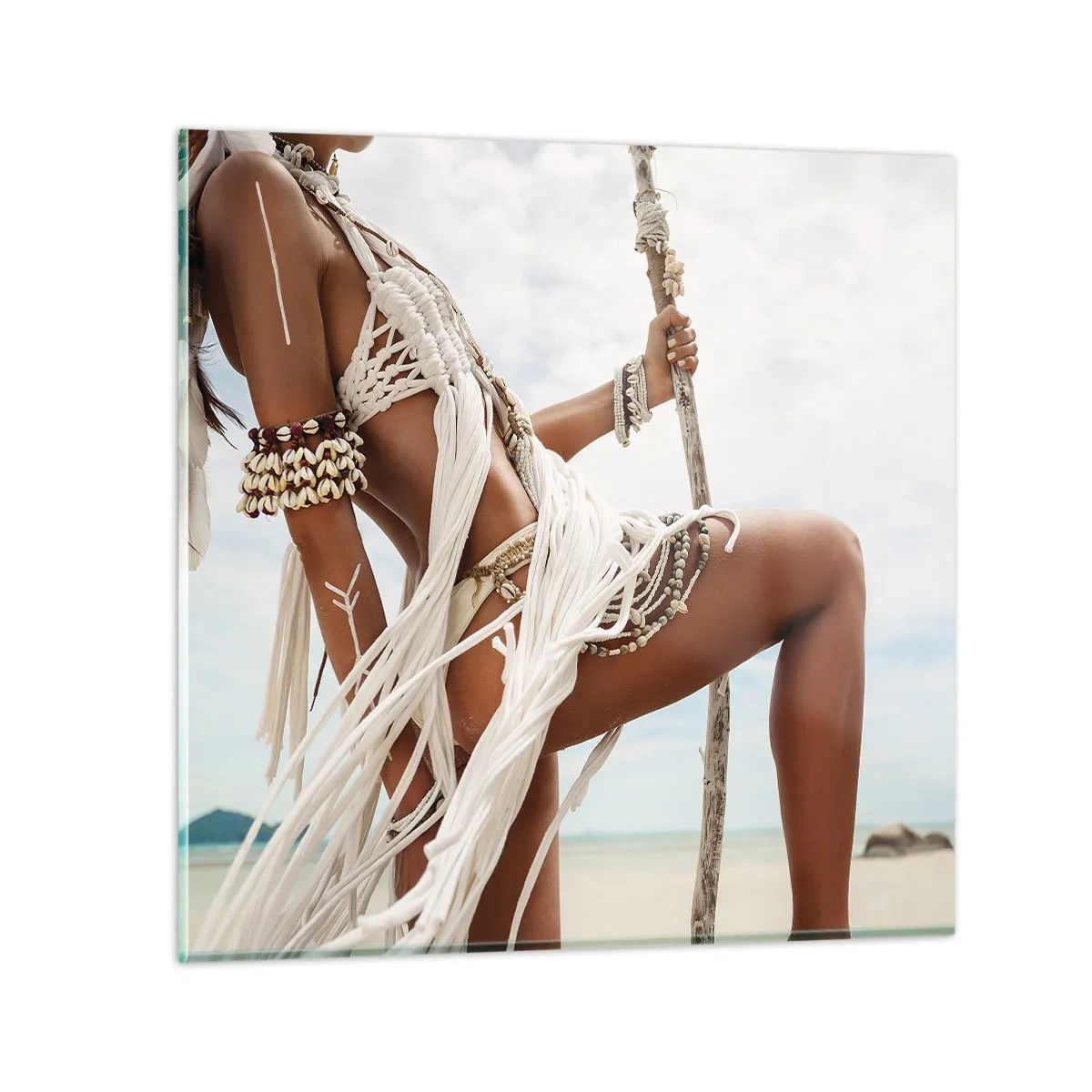 Tablou pe sticlă - Preoteasa Soarelui - 60x60 cm