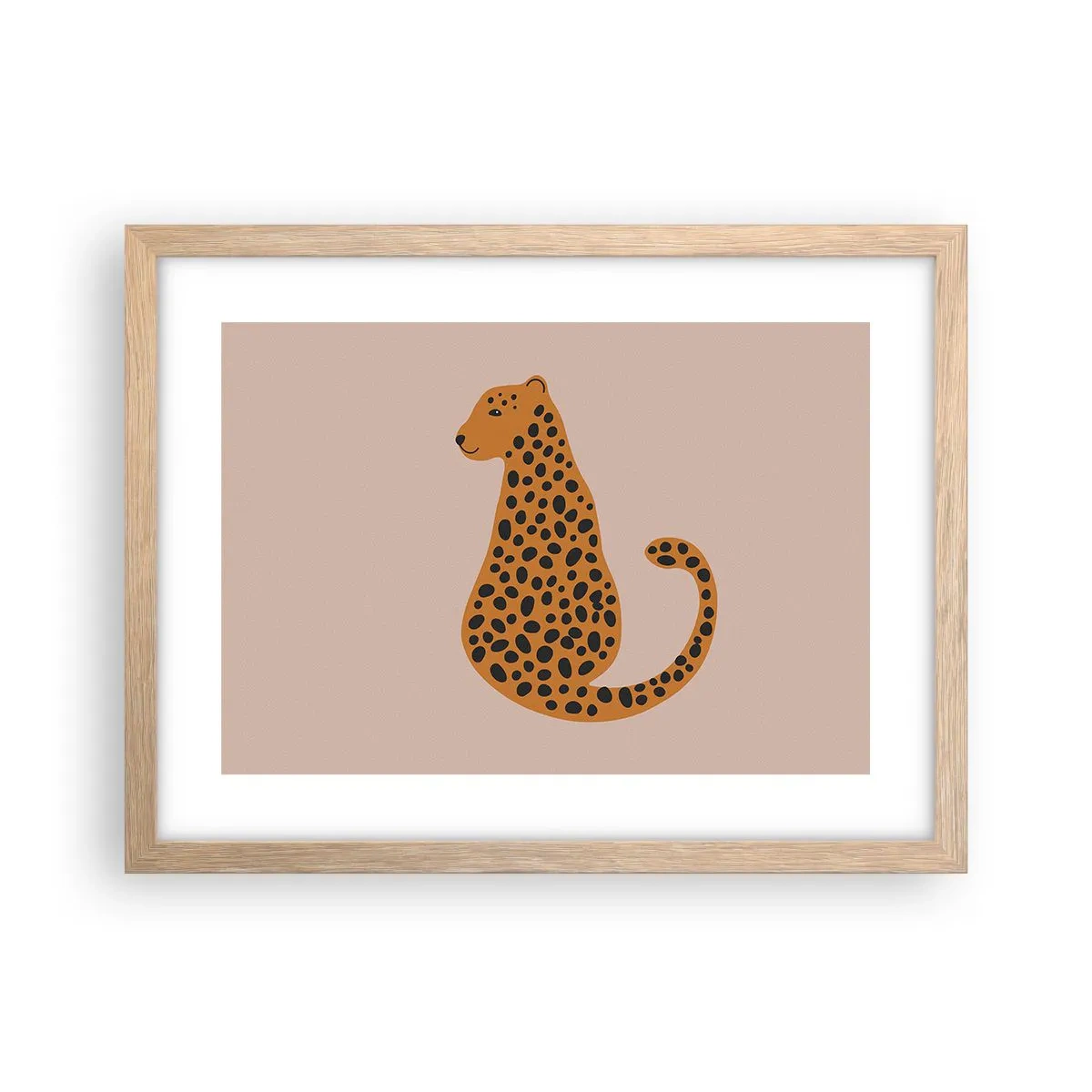 Poster în ramă de stejar deschis - Modelul leopard este tot timpul la modă - 40x30 cm