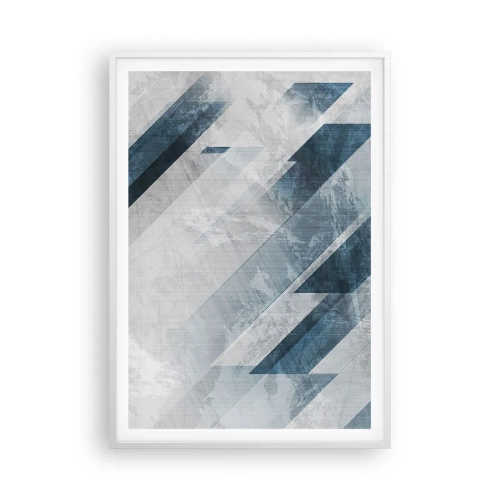Poster în ramă albă - Compoziția spațială - mișcarea griului - 70x100 cm