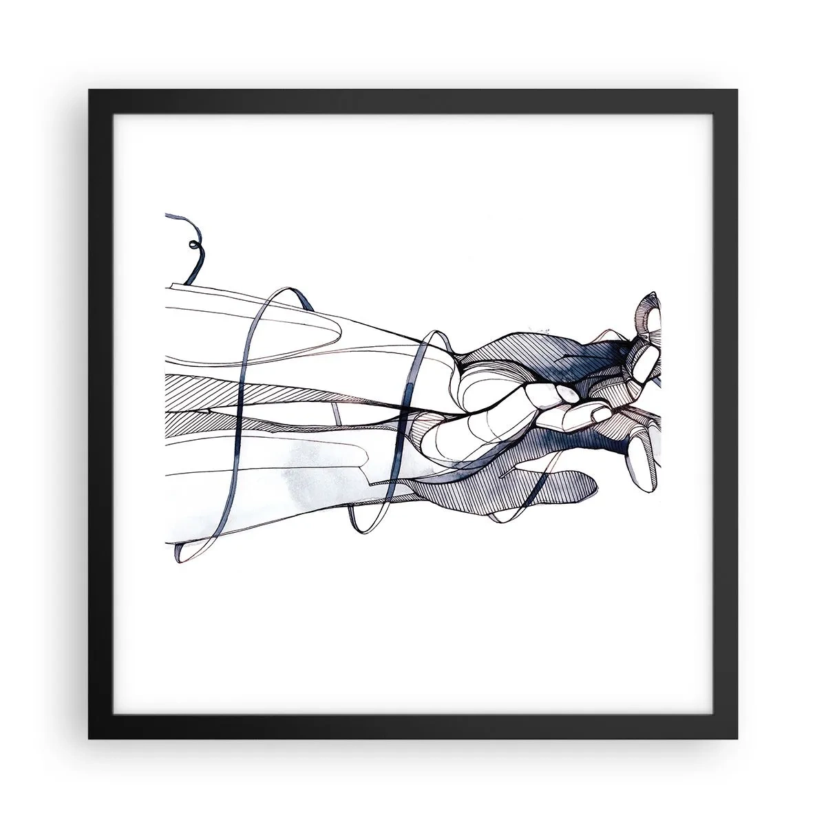 Poster în ramă neagră - Un studiu al atingerii - 40x40 cm