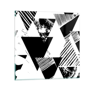 Tablou pe sticlă - Ploaie de triunghiuri - 40x40 cm