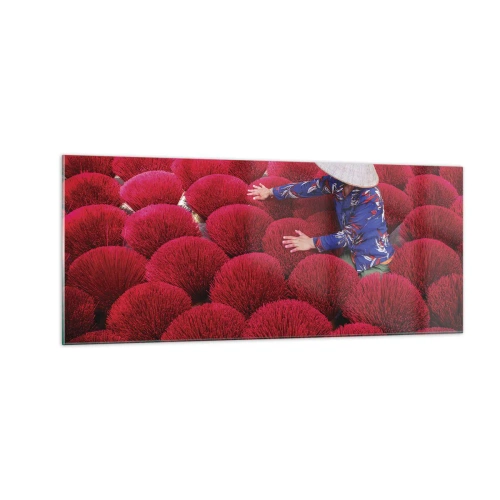 Tablou pe sticlă - Într-un câmp de orez - 100x40 cm