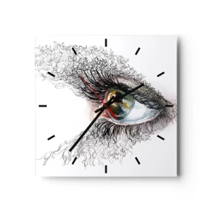 Ceas de perete - Ceas pe sticlă - Privește direct în suflet - 30x30 cm