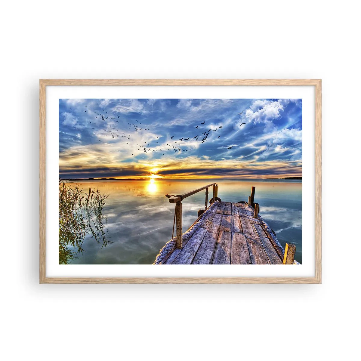 Poster în ramă de stejar deschis - Vântul se odihnește - 70x50 cm