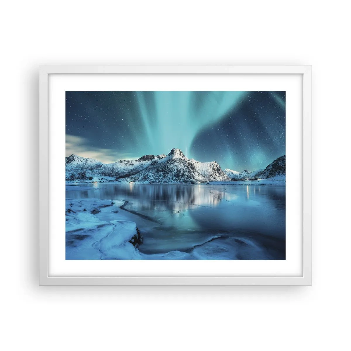 Poster în ramă albă - Noaptea de lumină - 50x40 cm