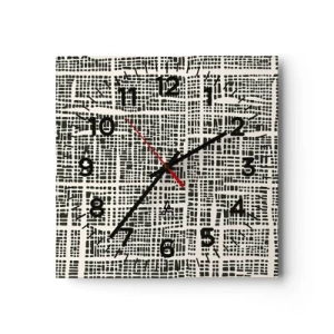 Ceas de perete - Ceas pe sticlă - O compoziție țesută - 40x40 cm
