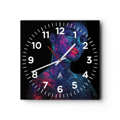 Ceas de perete - Ceas pe sticlă - În praf de stele - 30x30 cm