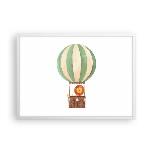 Poster în ramă albă - Călătoriile lui Leon - 70x50 cm